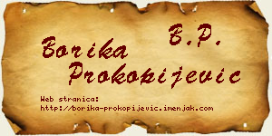 Borika Prokopijević vizit kartica